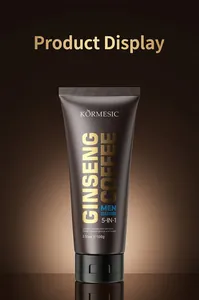 Macro view of KORMESIC Men's Ginseng Coffee 5-in-1 Cleanser tube detail