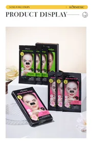 Detailed display of KORMESIC bamboo charcoal and rose nourishing nose pore strips