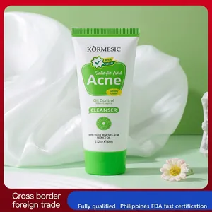 KORMESIC Salicylic Acid Acne Facial Cleanser Oil Control Refreshing Face Wash BHA Amino Acid Deep Cleansing For Oily Skin