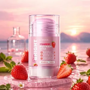 KORMESIC Maschera di Fango alla Fragola Illuminante Stick Pulizia Profonda Controllo Olio Glow Boost Maschera Viso Stick Pori