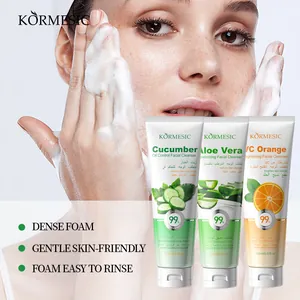 KORMESIC Facial Cleanser Aloe Vera Cucumber VC Orange Brightening Moisturizing Deep Cleaning Oil Control Face Wash Skincare For Women