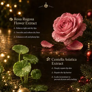 KORMESIC Lip Balm Christmas Collection featuring natural Rose and Centella extracts