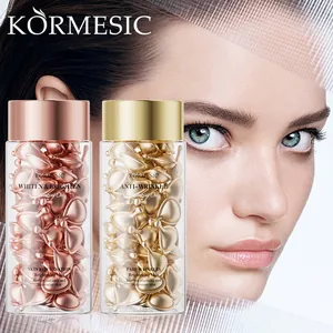 KORMESIC whitening and anti-wrinkle facial serum capsules in glass bottles