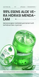Detailed macro view of KORMESIC 99 percent aloe vera gel with refreshing texture