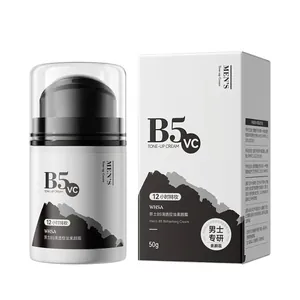 Whsa Men's B5 VC refreshing tone-up cream for natural skin brightening and oil control, 50g.
