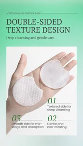Salicylic acid acne pads showing double-sided texture for deep facial cleansing detail