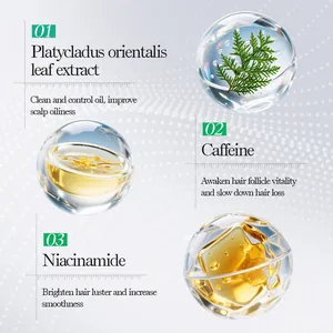 Belangrijkste ingrediënten van haarserum met cafeïne en niacinamide voor gezond en glanzend haar