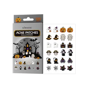 Επιθέματα ακμής KORMESIC Halloween με 120 αυτοκόλλητα σε διάφορα τρομακτικά σχήματα