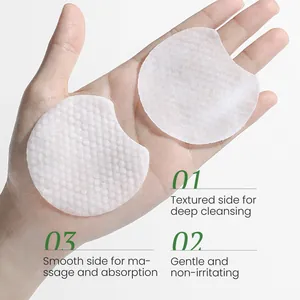 Double-sided textured facial cotton pads for deep cleansing and gentle massage absorption