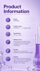 Detaillierte Produktinformationen für KORMESIC Hyaluronsäure Kapsel Gesichtscreme, 70g.