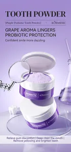 Polvo dental probiótico púrpura KORMESIC para limpieza profunda y blanqueo dental eficaz