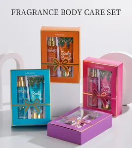 KORMESIC fragrance body care gift sets featuring body cream and mist in colorful packaging