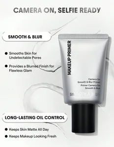 Smooth and blur makeup primer detail showing matte oil control features and texture