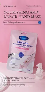 Close-up of KORMESIC Nourishing and Repair Hand Mask sachet featuring hydrolyzed collagen