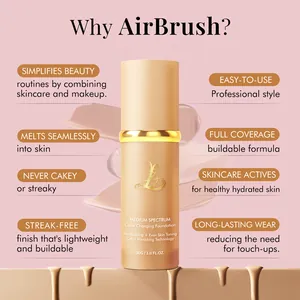Detailed view of color changing foundation bottle showing moisturizing skincare benefits
