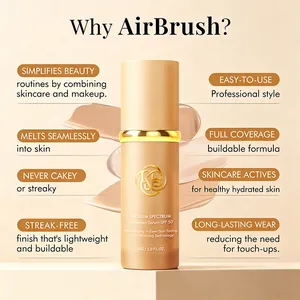 Λεπτομερής προβολή του Luxe sunscreen serum SPF 50 foundation με δείγματα υφής