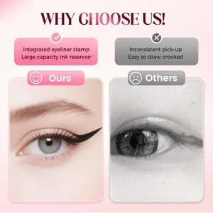 Σύγκριση που δείχνει ομαλό eyeliner wing έναντι ανομοιόμορφου και κακού αποτελέσματος.