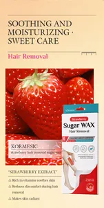 KORMESIC strawberry hair removal sugar wax strips for smooth and radiant skin