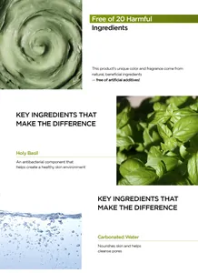 Detail view of Holy Basil Bubble Deep Mask with natural ingredients and cream texture