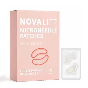 Nova Lift Mikronadel-Augenpflaster gegen Augenringe in einer rosa Verkaufsbox