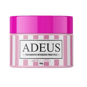 Adeus 300g multifunctional intensive body cream jar with pink striped design label