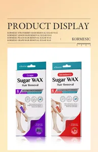Detailed view of KORMESIC fruit scented hair removal wax strips for smooth skin results