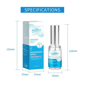 MODERN.C 30ml deodorant spray and box packaging with 110mm height and 33mm width dimensions