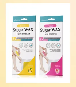 Detail of KORMESIC lemon and peach scented sugar wax hair removal strips