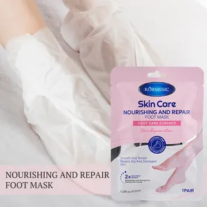 Nourishing and repair foot mask in pink sachet packaging for skin rejuvenation 35ml