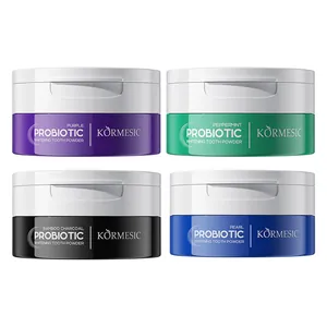 Set de polvo blanqueador dental probiótico KORMESIC en cuatro sabores para el cuidado bucal