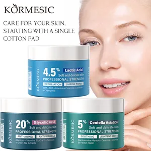 Disques de coton exfoliants KORMESIC à l'acide glycolique pour les soins du visage