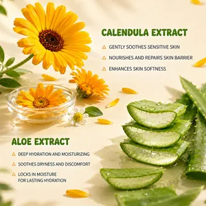 Natural calendula and aloe vera extracts for baby deep skin care facial moisturizer