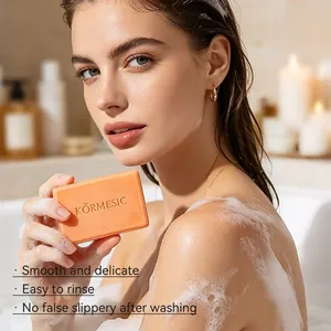 Kormesic papaya moisturizing soap bar for smooth and delicate skin care cleansing