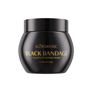 KORMESIC Black Bandage elasticity repair cream in a black jar for skin firming, 100g size