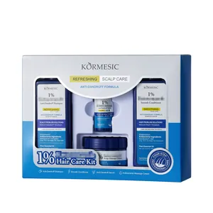 Set professionale per la cura dei capelli antiforfora KORMESIC da 4 pezzi con shampoo e balsamo