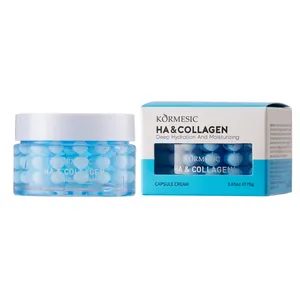 KORMESIC HA & Collagen capsule cream in 75g jar for deep hydration and moisturizing