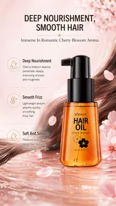 Vue détaillée de l'huile capillaire KORMESIC à la fleur de cerisier pour des cheveux doux