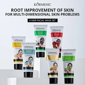 Set de 6 masques peel-off KORMESIC comprenant de l'or et du charbon actif.
