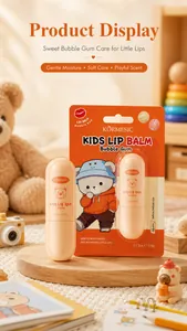 KORMESIC moisturizing kids lip balm in bubble gum scent presented in cute bear packaging