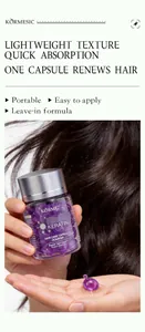 Primo piano delle capsule per capelli alla cheratina KORMESIC, formula leave-in