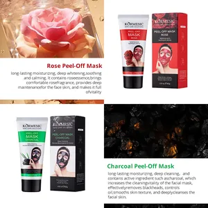Masques faciaux pelables KORMESIC à la rose et au charbon pour un nettoyage profond