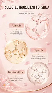 Détails des ingrédients de l'huile capillaire: allantoïne et glycérine hydratantes.
