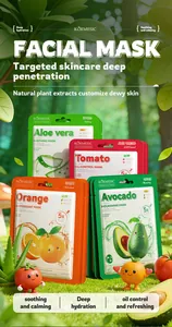 KORMESIC Gesichtsmasken-Sortiment mit Avocado-, Tomaten- und Orangen-Varianten