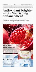Detalle del jabón KORMESIC de granada y vitamina B con extracto natural de frutas