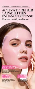 Modèle portant le masque de cristal au collagène rose PDRN KORMESIC pour l'hydratation.