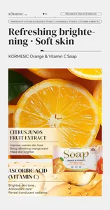 Vista detallada del jabón KORMESIC naranja y vitamina C con extractos de frutas naturales
