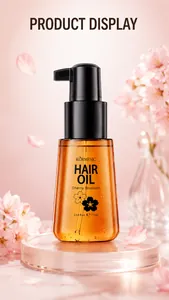 Huile capillaire KORMESIC aux fleurs de cerisier en flacon de 75 ml avec décor floral.