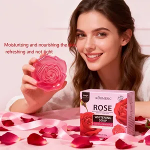 Jabón rosa KORMESIC con forma de rosa para limpieza corporal con efecto blanqueador