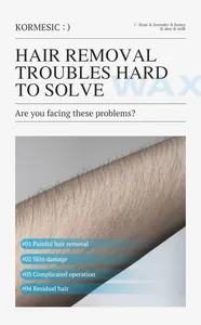 Graphic detailing hair removal issues including skin irritation and painful results.