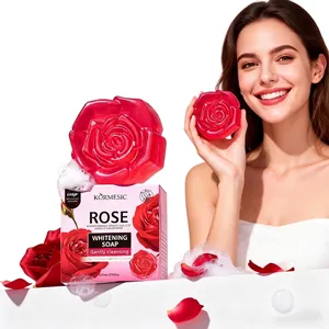 Jabón de tocador blanqueador en forma de rosa KORMESIC, 100g